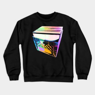 Crate of Vinyl LP Records (pop art colors) Crewneck Sweatshirt